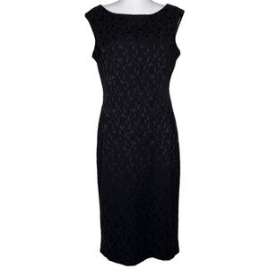 Amanda Smith Sheath Dress Black Jacquard, Zip closure, Button detail, 10